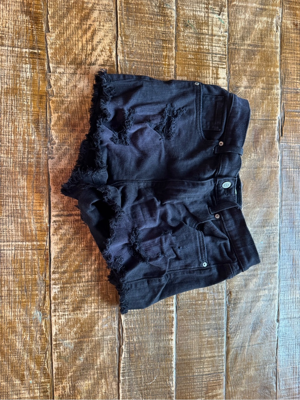 eunina Black jean shorts